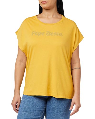 Pepe Jeans Mujer Carli Camiseta - Amarillo