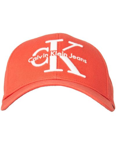 Calvin Klein Jeans Cappello Baseball CK Visiera Parte Posteriore Regolabile con Logo Ricamato Articolo ZM0ZM02248 cap - Rosso