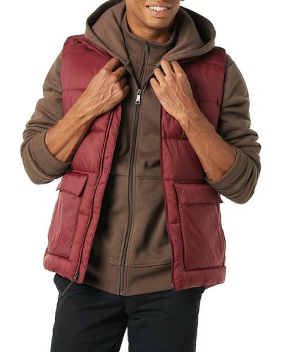 Amazon Essentials Water-resistant Sherpa-lined Puffer Vest - Brown