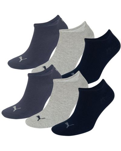 PUMA Lot de 6 Paires de Chaussettes de Sport Mixte Bleu Navy-Grey-Blue/Navy-Grey-Blue 43-46