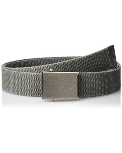 Columbia 's Military Web Belt-adjustable One Size Cotton Strap And Metal Plaque Buckle - Gray