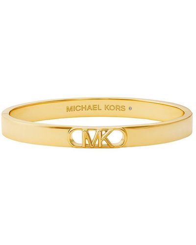 Michael Kors Bracciale bangle da donna Premium MK Statement Link placcato oro 14K Empire Link - Metallizzato