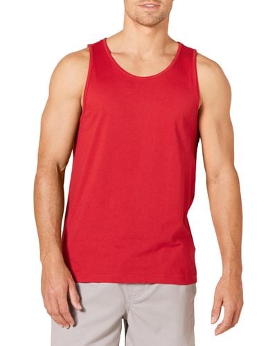 Amazon Essentials Camiseta de Tirantes de Ajuste Entallado Hombre - Rojo