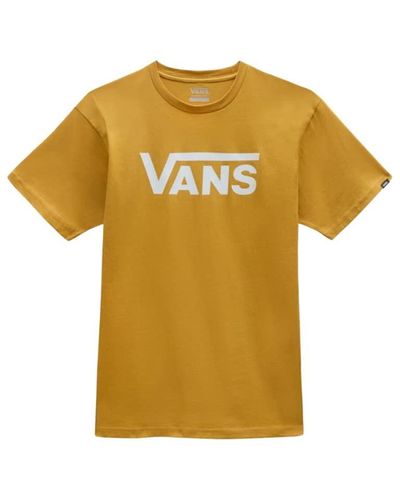 Vans The Classic T-shirt Is Made Of 100% Cotton Ring Yarn With Classic Fit And Graphic Front - Yellow