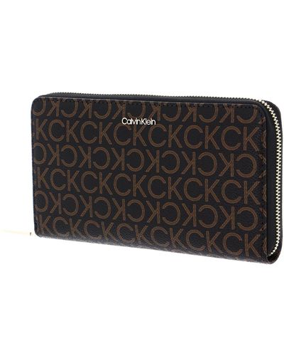 Calvin Klein Geldbörse Portemonnaies CK Must Zip Wallet XL Braun