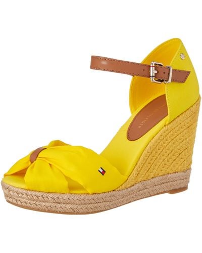 Tommy Hilfiger Basic Open Toe High Wedge Espadrille Sandal - Yellow