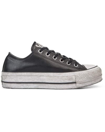 Converse 562910C Limitierte Auflage CTAS Aufzug schwarz schwarz Turnschuhe Leder Schnürsenkel Plattform 39