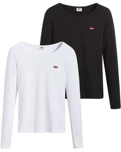 Levi's LS 2-Pack Tee T-Shirt White +/White + - Weiß