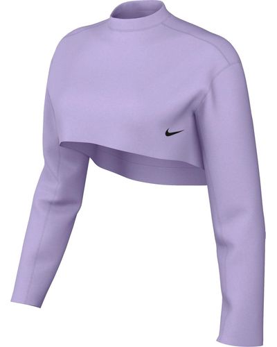 Nike Damen Prima FM Dri-fit Long-Sleeve Top Sudadera - Morado
