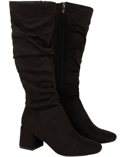 Dorothy Perkins Kaya Ruched Knee-high Boots - Black