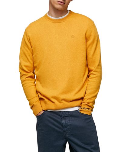 Pepe Jeans Andre Crew Neck Long Sleeves Knits - Yellow