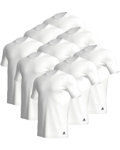 adidas Poloshirt Crew Neck Shirt (9PK) (Packung, 9-tlg., 9er-Pack) - Weiß