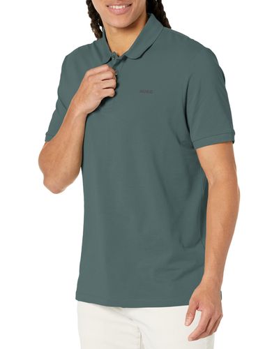 HUGO Regular Fit Logo Short Sleeve Polo Shirt - Green