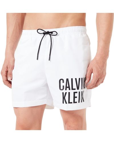 Calvin Klein MEDIUM Drawstring Badehose - Weiß