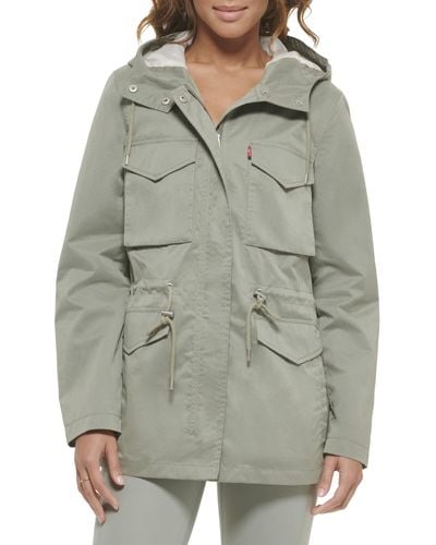Levi's Plus Four Pocket Hooded Military Jacket - Gray