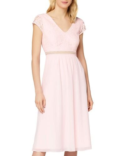 TRUTH & FABLE Midi Chiffon-Kleid mit A-Linie - Pink