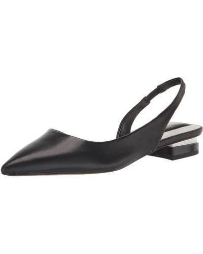 Franco Sarto S Tyra Slingback Low Heel Pump Black Leather 8.5 M