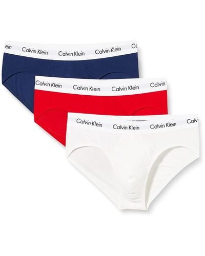 Calvin Klein Slip Hipster Uomo Confezione da 3 Cotone Elasticizzato - Bianco