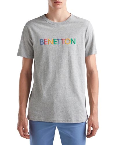 Benetton 3i1xu100a T-Shirt - Grau