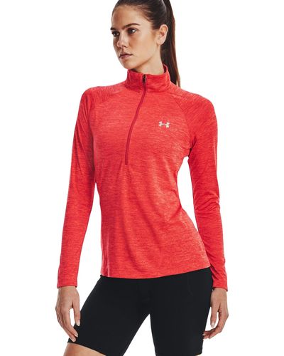 Under Armour Tech Twist 1⁄2 Zip Long-sleeve Pullover Sweatshirt, - Red