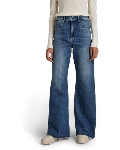 G-Star RAW Deck Ultra High Waist Wide Been Jeans - Blauw