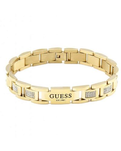 Guess Armband 12MM Flat Plate&Crystal BR - Mettallic