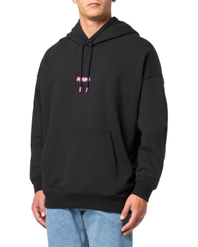 HUGO Small Spraypaint Logo Hooded Sweatshirt - Black
