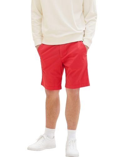 Tom Tailor Regular Fit Tech Chino Shorts - Rot