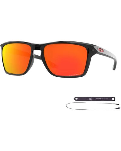 Oakley Sylas OO9448 Rechteckige Sonnenbrille für + Bundle Leine + Designer iWear Pflegeset - Weiß