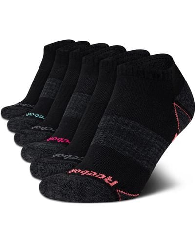 Reebok No-show Athletic Performance Low Cut Cushioned Socks - Black