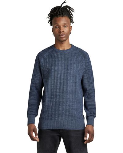 G-Star RAW 3d Biker R Knit Pullover Sweater - Blauw
