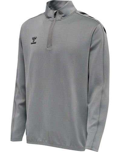 Hummel Hmlcore Xk Half Zip Sweat Erwachsene Multisport Sweatshirt Mit Kurzem Reißverschluss Mit Beecool Technologie - Grau