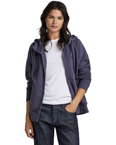 G-Star RAW Premium Core 2.1 Hooded Zip Thru Sweater Donna ,Viola - Blu