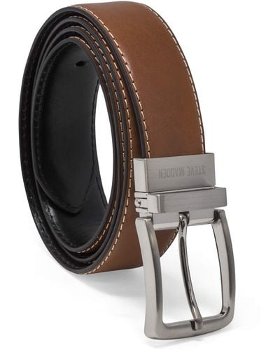 Steve Madden Mens Dress Casual Every Day Leather Belt - Black