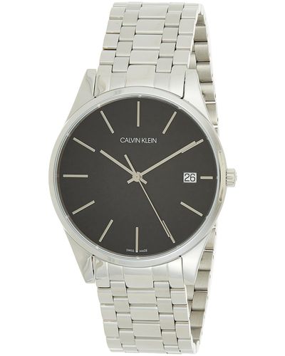 Calvin Klein Analog Quarz Smart Watch Armbanduhr mit Edelstahl Armband K4N21141 - Mehrfarbig