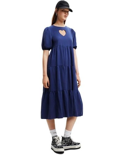 Desigual Dress Long Sleeve - Blue