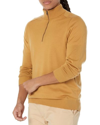 Amazon Essentials Maglione con Mezza Cerniera dalla vestibilità Standard in Lana Merino - Multicolore