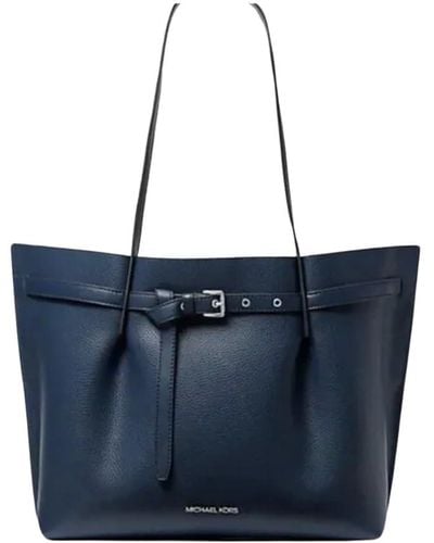 Michael Kors Emilia Large Tote Leather Shoulder Purse Handbag In Black