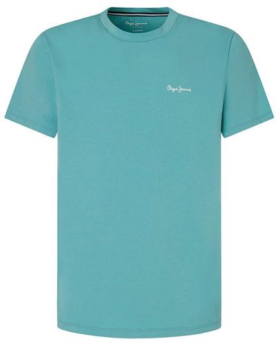 Pepe Jeans Solid Short Sleeve T-shirt Pyjama L Blue