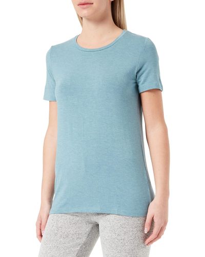 Schiesser T-Shirt Pyjamaoberteil - Blau