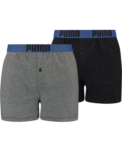 PUMA Men's Loose Fit Jersey Boxer Shorts - Grey
