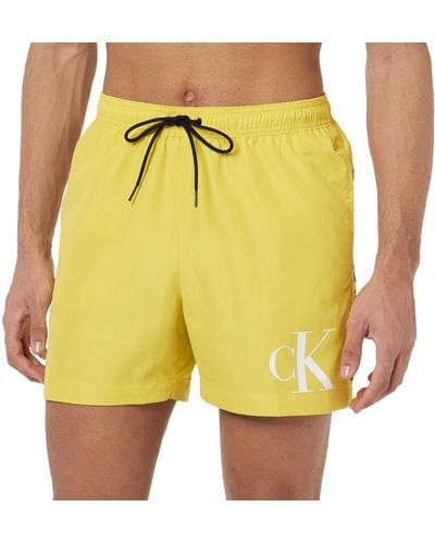 Calvin Klein Pantaloncino da Bagno Uomo Lungo - Giallo