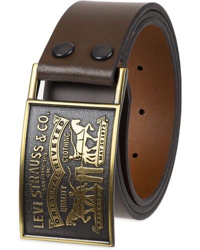 Levi's Leather Belt With Plaque Buckle - Multicolor