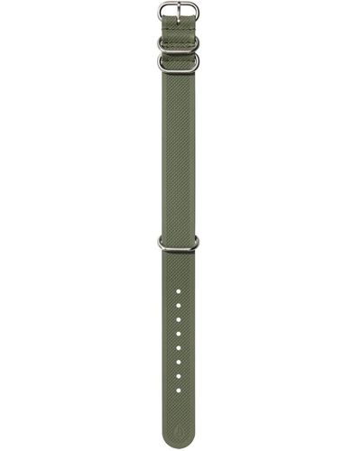 Nixon Fkm Rubber Nato Ba005-333-00 Replacement Strap For Watches With 20 Mm Silicone And Rubber Olive With Buckle And Stainless Steel - Green