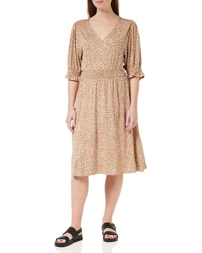 French Connection Meadow Cadie V Neck Dress Casual - Natural