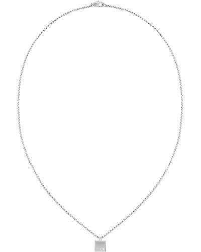 Calvin Klein Halskette für Kollektion MINIMALISTIC SQUARES aus Edelstahl - Weiß