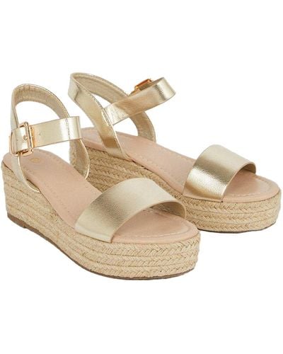 Dorothy Perkins Ria Wedge Ankle Strap Low Heel For - Metallic