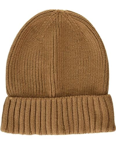 Amazon Essentials Ribbed Cuffed Knit Beanie Chapeau - Marron