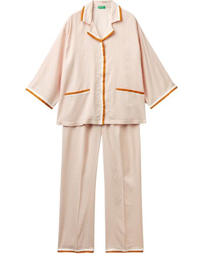 Benetton Pig(Hemd+Hose) 41HH3P00E Pyjamaset - Natur