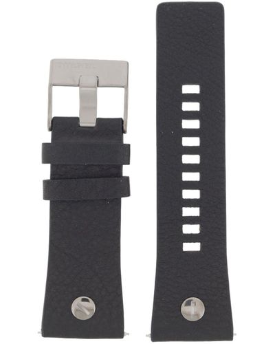 DIESEL Uhrenarmband 28mm Leder Schwarz Uhrband DZ-3748 / LB- DZ3748